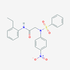 molecular formula C22H21N3O5S B403404 N-(2-ethylphenyl)-2-[{4-nitrophenyl}(phenylsulfonyl)amino]acetamide 