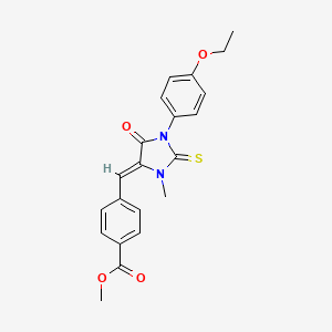 molecular formula C21H20N2O4S B4034078 methyl 4-{(Z)-[1-(4-ethoxyphenyl)-3-methyl-5-oxo-2-thioxoimidazolidin-4-ylidene]methyl}benzoate 