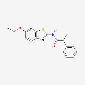 molecular formula C18H18N2O2S B4034088 N-(6-ethoxy-1,3-benzothiazol-2-yl)-2-phenylpropanamide 