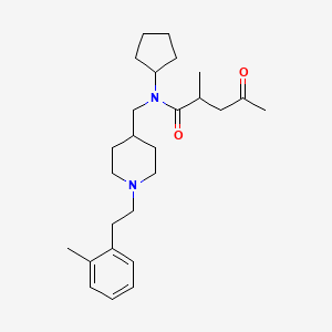 molecular formula C26H40N2O2 B4034119 N-cyclopentyl-2-methyl-N-[[1-[2-(2-methylphenyl)ethyl]piperidin-4-yl]methyl]-4-oxopentanamide 