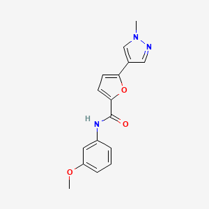 molecular formula C16H15N3O3 B4034213 N-(3-methoxyphenyl)-5-(1-methylpyrazol-4-yl)furan-2-carboxamide 