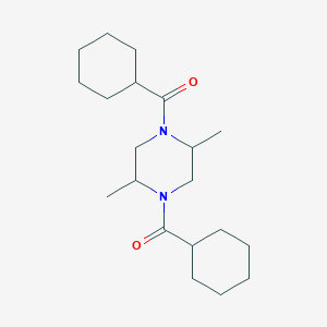molecular formula C20H34N2O2 B4034251 CYCLOHEXYL[4-(CYCLOHEXYLCARBONYL)-2,5-DIMETHYLPIPERAZINO]METHANONE 