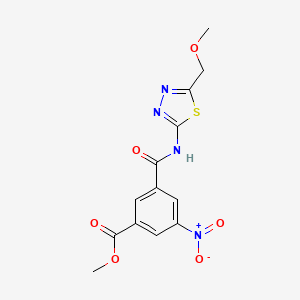 molecular formula C13H12N4O6S B4034298 Methyl 3-{[5-(methoxymethyl)-1,3,4-thiadiazol-2-yl]carbamoyl}-5-nitrobenzoate 