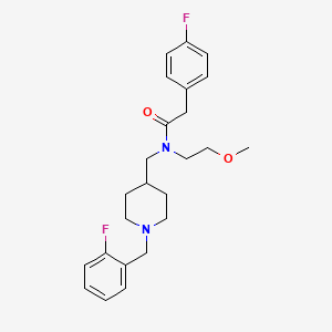 molecular formula C24H30F2N2O2 B4034322 N-{[1-(2-fluorobenzyl)-4-piperidinyl]methyl}-2-(4-fluorophenyl)-N-(2-methoxyethyl)acetamide 