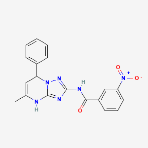 molecular formula C19H16N6O3 B4034375 N-(5-methyl-7-phenyl-4,7-dihydro[1,2,4]triazolo[1,5-a]pyrimidin-2-yl)-3-nitrobenzamide 