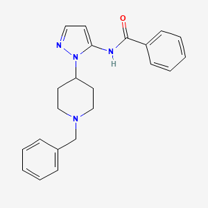 molecular formula C22H24N4O B4034391 N-[2-(1-benzylpiperidin-4-yl)pyrazol-3-yl]benzamide 