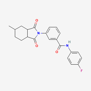 molecular formula C22H21FN2O3 B4034414 N-(4-fluorophenyl)-3-(5-methyl-1,3-dioxooctahydro-2H-isoindol-2-yl)benzamide 