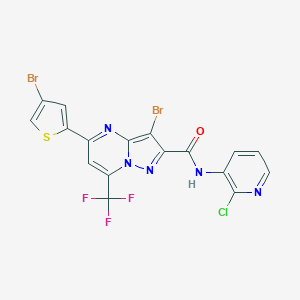 molecular formula C17H7Br2ClF3N5OS B403475 3-bromo-5-(4-bromothiophen-2-yl)-N-(2-chloropyridin-3-yl)-7-(trifluoromethyl)pyrazolo[1,5-a]pyrimidine-2-carboxamide 