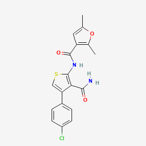 molecular formula C18H15ClN2O3S B4035110 N-[3-CARBAMOYL-4-(4-CHLOROPHENYL)-2-THIENYL]-2,5-DIMETHYL-3-FURAMIDE 