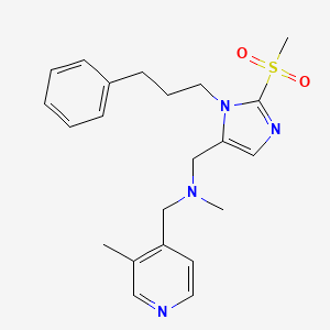 molecular formula C22H28N4O2S B4035179 N-methyl-1-(3-methyl-4-pyridinyl)-N-{[2-(methylsulfonyl)-1-(3-phenylpropyl)-1H-imidazol-5-yl]methyl}methanamine 