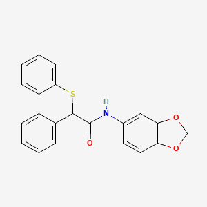 molecular formula C21H17NO3S B4035218 N-(1,3-benzodioxol-5-yl)-2-phenyl-2-phenylsulfanylacetamide 