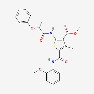 molecular formula C24H24N2O6S B4035245 methyl 5-{[(2-methoxyphenyl)amino]carbonyl}-4-methyl-2-[(2-phenoxypropanoyl)amino]-3-thiophenecarboxylate 