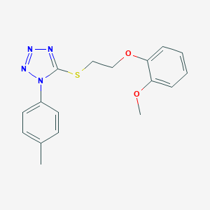 B403525 5-[2-(2-Methoxyphenoxy)ethylthio]-1-(4-methylphenyl)tetrazole CAS No. 5681-58-3
