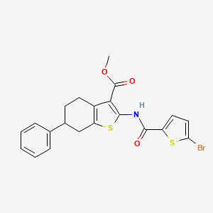 molecular formula C21H18BrNO3S2 B4035276 methyl 2-{[(5-bromo-2-thienyl)carbonyl]amino}-6-phenyl-4,5,6,7-tetrahydro-1-benzothiophene-3-carboxylate 