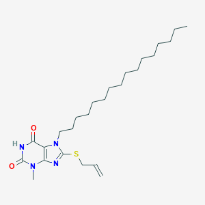 molecular formula C25H42N4O2S B403547 8-Allylsulfanyl-7-hexadecyl-3-methyl-3,7-dihydro-purine-2,6-dione CAS No. 326918-85-8