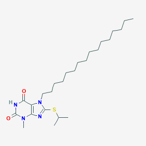 molecular formula C25H44N4O2S B403548 7-Hexadecyl-8-isopropylsulfanyl-3-methyl-3,7-dihydro-purine-2,6-dione CAS No. 352443-54-0