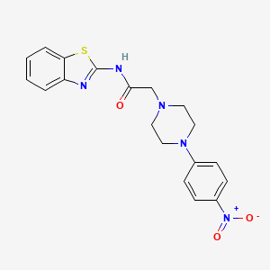molecular formula C19H19N5O3S B4035493 N-1,3-benzothiazol-2-yl-2-[4-(4-nitrophenyl)-1-piperazinyl]acetamide 