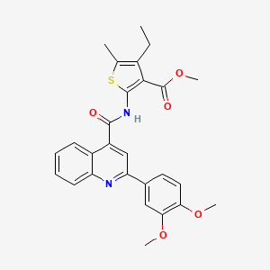 molecular formula C27H26N2O5S B4035507 methyl 2-({[2-(3,4-dimethoxyphenyl)-4-quinolinyl]carbonyl}amino)-4-ethyl-5-methyl-3-thiophenecarboxylate 