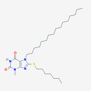 molecular formula C29H52N4O2S B403564 8-(heptylsulfanyl)-7-hexadecyl-3-methyl-3,7-dihydro-1H-purine-2,6-dione CAS No. 369608-65-1