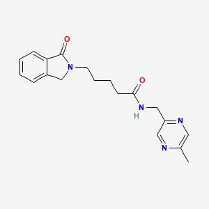 molecular formula C19H22N4O2 B4035652 N-[(5-methylpyrazin-2-yl)methyl]-5-(1-oxo-1,3-dihydro-2H-isoindol-2-yl)pentanamide 