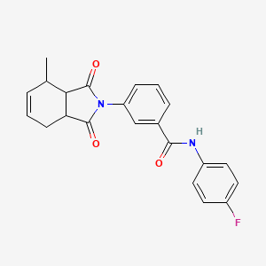 molecular formula C22H19FN2O3 B4035737 N-(4-fluorophenyl)-3-(4-methyl-1,3-dioxo-1,3,3a,4,7,7a-hexahydro-2H-isoindol-2-yl)benzamide 