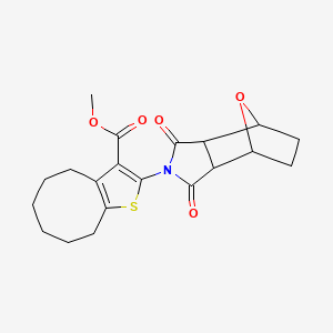 molecular formula C20H23NO5S B4035819 methyl 2-(3,5-dioxo-10-oxa-4-azatricyclo[5.2.1.0~2,6~]dec-4-yl)-4,5,6,7,8,9-hexahydrocycloocta[b]thiophene-3-carboxylate 