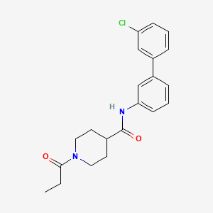 molecular formula C21H23ClN2O2 B4035827 N-(3'-chloro-3-biphenylyl)-1-propionyl-4-piperidinecarboxamide 