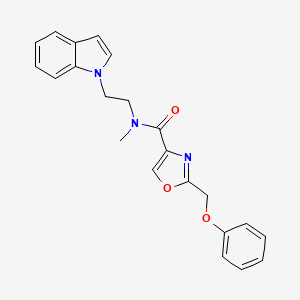 molecular formula C22H21N3O3 B4035864 N-(2-indol-1-ylethyl)-N-methyl-2-(phenoxymethyl)-1,3-oxazole-4-carboxamide 