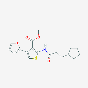 molecular formula C18H21NO4S B4035897 methyl 2-[(3-cyclopentylpropanoyl)amino]-4-(2-furyl)-3-thiophenecarboxylate 