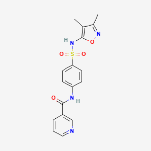 molecular formula C17H16N4O4S B4035928 N-[4-[(3,4-dimethyl-1,2-oxazol-5-yl)sulfamoyl]phenyl]pyridine-3-carboxamide 