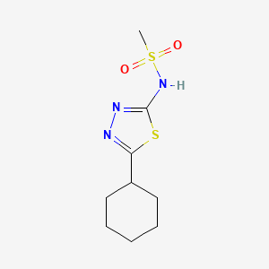 molecular formula C9H15N3O2S2 B4035970 N-(5-cyclohexyl-1,3,4-thiadiazol-2-yl)methanesulfonamide 