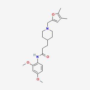 molecular formula C23H32N2O4 B4036014 N-(2,4-dimethoxyphenyl)-3-{1-[(4,5-dimethyl-2-furyl)methyl]-4-piperidinyl}propanamide 