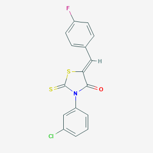 molecular formula C16H9ClFNOS2 B403610 3-(3-Chlorophenyl)-5-(4-fluorobenzylidene)-2-thioxo-1,3-thiazolidin-4-one CAS No. 331736-59-5