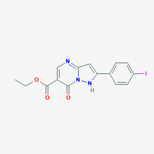molecular formula C15H12IN3O3 B403627 Ethyl 7-hydroxy-2-(4-iodophenyl)pyrazolo[1,5-a]pyrimidine-6-carboxylate 