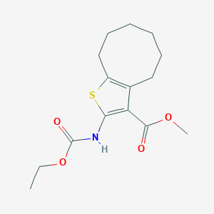molecular formula C15H21NO4S B4036573 methyl 2-[(ethoxycarbonyl)amino]-4,5,6,7,8,9-hexahydrocycloocta[b]thiophene-3-carboxylate 