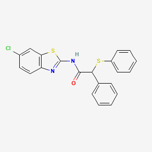 molecular formula C21H15ClN2OS2 B4036594 N-(6-chloro-1,3-benzothiazol-2-yl)-2-phenyl-2-(phenylsulfanyl)acetamide 