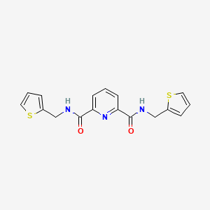 molecular formula C17H15N3O2S2 B4036881 N,N'-bis(thiophen-2-ylmethyl)pyridine-2,6-dicarboxamide 