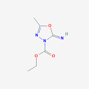 molecular formula C6H9N3O3 B040369 Ethyl 2-imino-5-methyl-1,3,4-oxadiazole-3-carboxylate CAS No. 111155-05-6