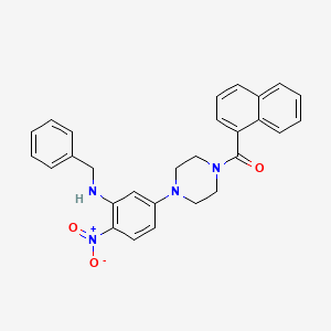 molecular formula C28H26N4O3 B4036998 N-benzyl-5-[4-(1-naphthoyl)-1-piperazinyl]-2-nitroaniline 
