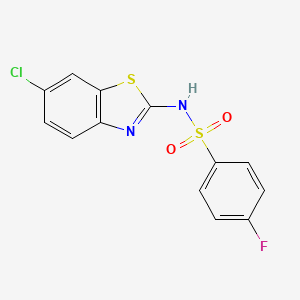 molecular formula C13H8ClFN2O2S2 B4037192 N-(6-chloro-1,3-benzothiazol-2-yl)-4-fluorobenzenesulfonamide 