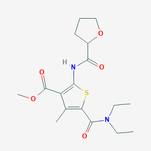 molecular formula C17H24N2O5S B4037228 Methyl 5-(diethylcarbamoyl)-4-methyl-2-[(tetrahydrofuran-2-ylcarbonyl)amino]thiophene-3-carboxylate 