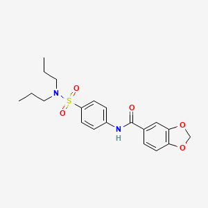 molecular formula C20H24N2O5S B4037299 N-[4-(DIPROPYLSULFAMOYL)PHENYL]-2H-1,3-BENZODIOXOLE-5-CARBOXAMIDE 