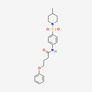 molecular formula C22H28N2O4S B4037330 N-{4-[(4-methylpiperidin-1-yl)sulfonyl]phenyl}-4-phenoxybutanamide 