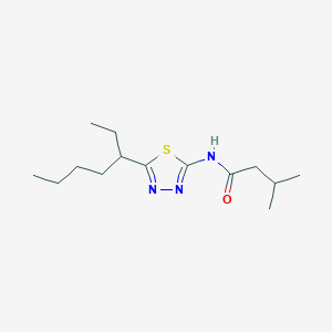 molecular formula C14H25N3OS B403735 N-[5-(1-ethylpentyl)-1,3,4-thiadiazol-2-yl]-3-methylbutanamide 