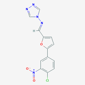 molecular formula C13H8ClN5O3 B403775 (E)-1-[5-(4-CHLORO-3-NITROPHENYL)FURAN-2-YL]-N-(4H-1,2,4-TRIAZOL-4-YL)METHANIMINE 