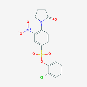 molecular formula C16H13ClN2O6S B403788 2-Chlorophenyl 3-nitro-4-(2-oxo-1-pyrrolidinyl)benzenesulfonate CAS No. 293325-14-1