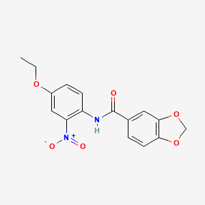 molecular formula C16H14N2O6 B4037884 N-(4-ethoxy-2-nitrophenyl)-1,3-benzodioxole-5-carboxamide 