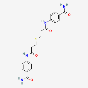 molecular formula C20H22N4O4S B4037974 4-{[3-({3-[4-(aminocarbonyl)anilino]-3-oxopropyl}sulfanyl)propanoyl]amino}benzamide 