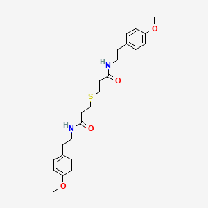 molecular formula C24H32N2O4S B4037993 N-[2-(4-METHOXYPHENYL)ETHYL]-3-[(2-{[2-(4-METHOXYPHENYL)ETHYL]CARBAMOYL}ETHYL)SULFANYL]PROPANAMIDE 