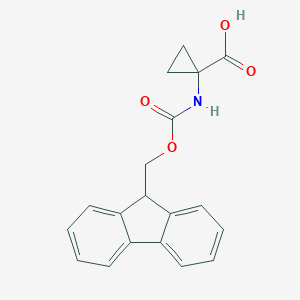molecular formula C19H17NO4 B040381 1-((((9H-Fluoren-9-yl)methoxy)carbonyl)amino)cyclopropanecarboxylic acid CAS No. 116857-11-5